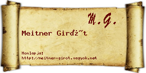 Meitner Girót névjegykártya